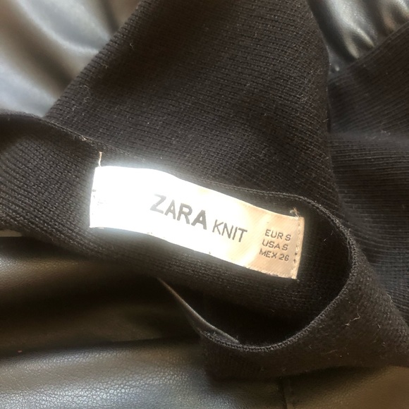 Zara Faux Leather V neck Dress Size S - Picture 5 of 7